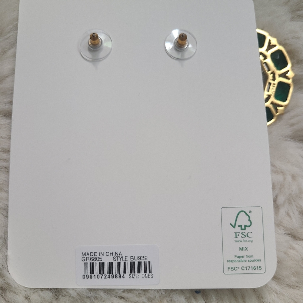 NWT J.Crew Green Faceted-hoop Earrings - Picture 4 of 4